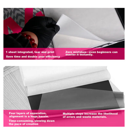 OZER X Dedicated Template Paper 100 Sheets of Premium Tattoo Transfer Paper A4-sized transfer paper for crisp designs, ideal for tattoo artists