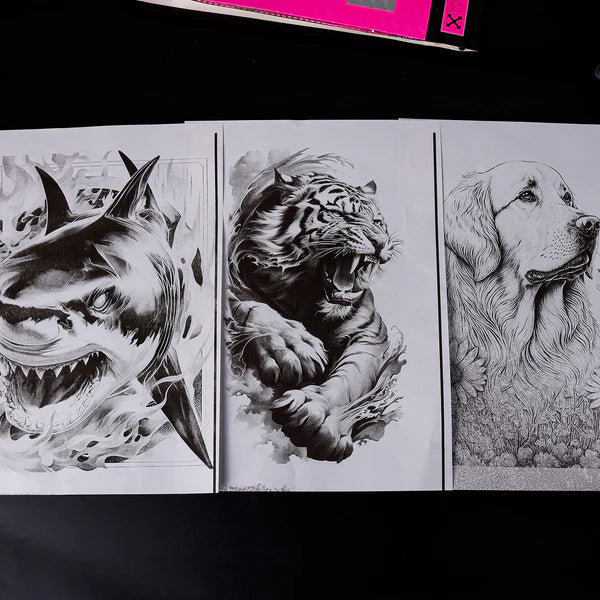 OZER X Tattoo Transfer Paper 100 high quality template sheets four layer heat transfer paper Suitable for detailed pattern design A4 size drawing paper Suitable for beginners or artists Applicable to tattoo products