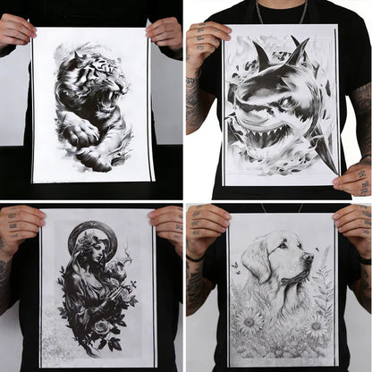 OZER X Tattoo Transfer Paper 100 high quality template sheets four layer heat transfer paper Suitable for detailed pattern design A4 size drawing paper Suitable for beginners or artists Applicable to tattoo products