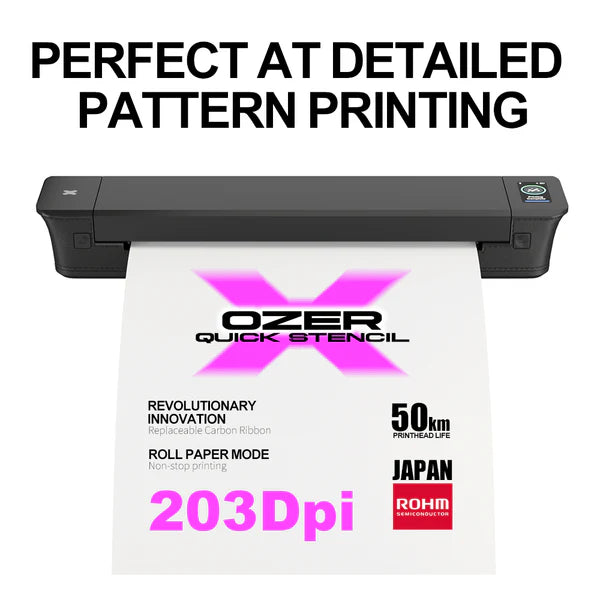 OZER X Tattoo Transfer Printer Wireless Thermal Tattoo Printer Portable Printer Ideal for Tattoo Artists and Beginners Compatible with Phones, Tablets, and Computers