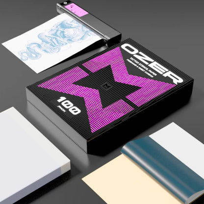 OZER Tattoo Transfer Paper 50 or 100 sheets available Professional-grade thermal transfer paper Easy to use Four-layer construction A4 size Tattoo-specific template paper