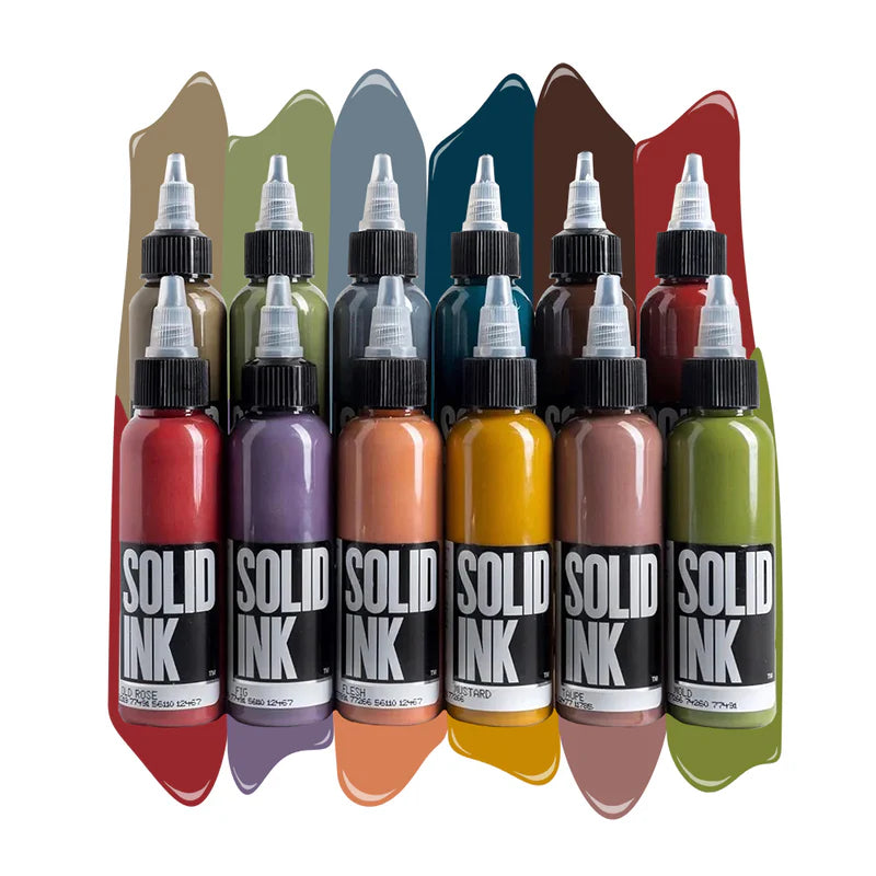 Solid Ink - Opaque 12 Color Set 1oz Bottles