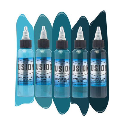 Opaque Blue 5-Color Set — Fusion Tattoo Ink — 1oz
