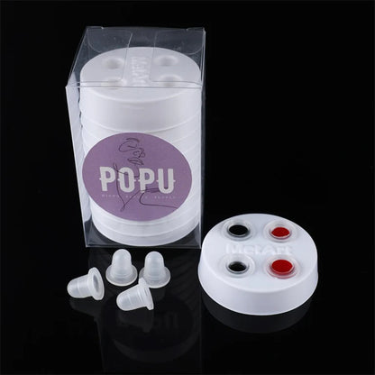 POPU Disposable Soft Silicone Ink Cups & Disposable Ink Cup Holder
