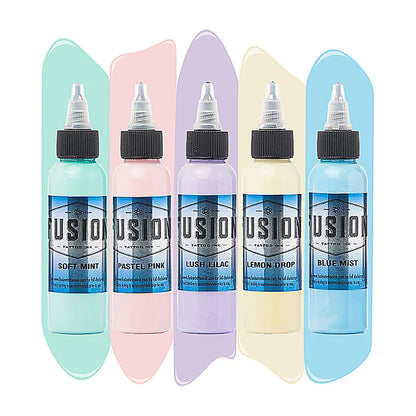 Pastel 5-Color Set — Fusion Tattoo Ink — 1oz