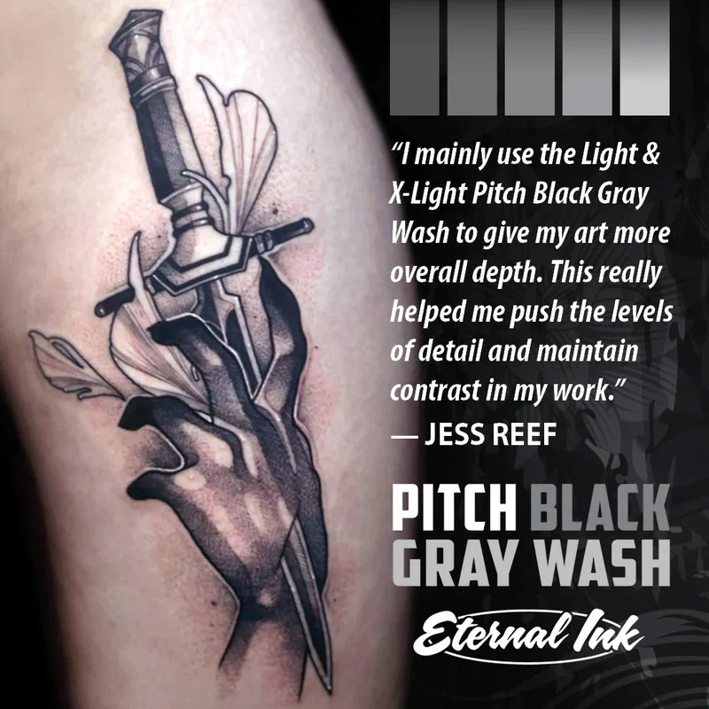 Eternal Ink — Pick Size—Pitch Black Gray Wash Set of 5