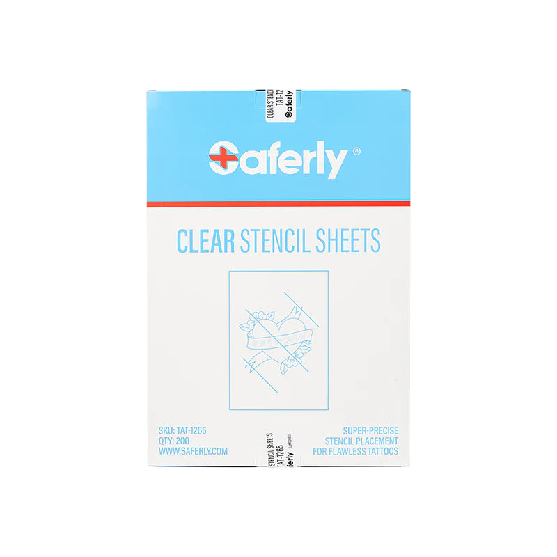 Saferly Clear Tattoo Stencil Insert — 8-1/2" x 11” — 200 Sheets