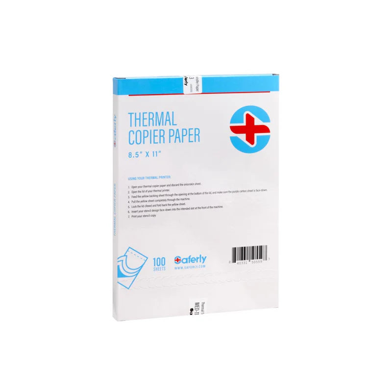 Saferly Tattoo Thermal Image Copier Stencil Paper — 8-1/2" x 11” — 100 Sheets