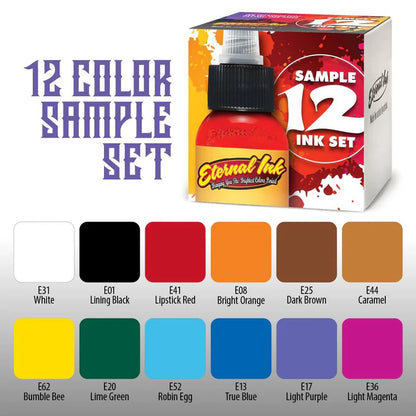 Eternal Tattoo Ink - Sample Color Set - 1/2oz Bottles