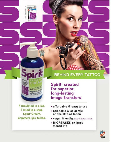 Spirit Stencil Transfer Cream for Tattoo Stencil - 4oz. Bottle