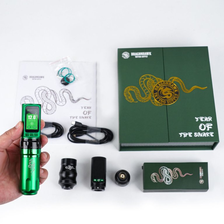 Tattoo Kit | Dragonhawk Fold Pro Year of Snake Edition Tattoo Machine Pen Wireless Professional Bundle