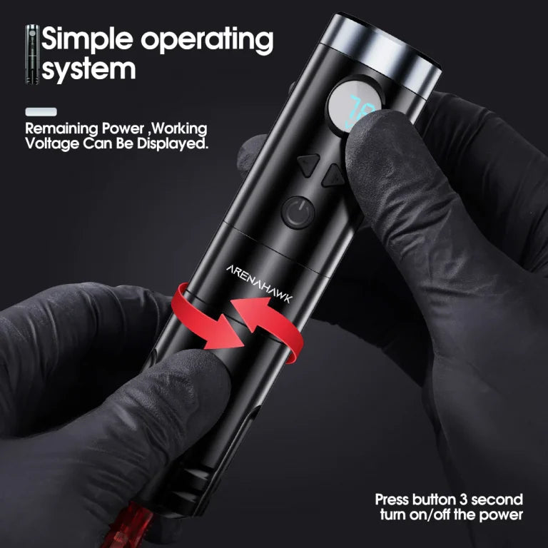 Wireless Tattoo Machine Rotary Pen A-Power 4.0mm Stroke Length | Arenahawk