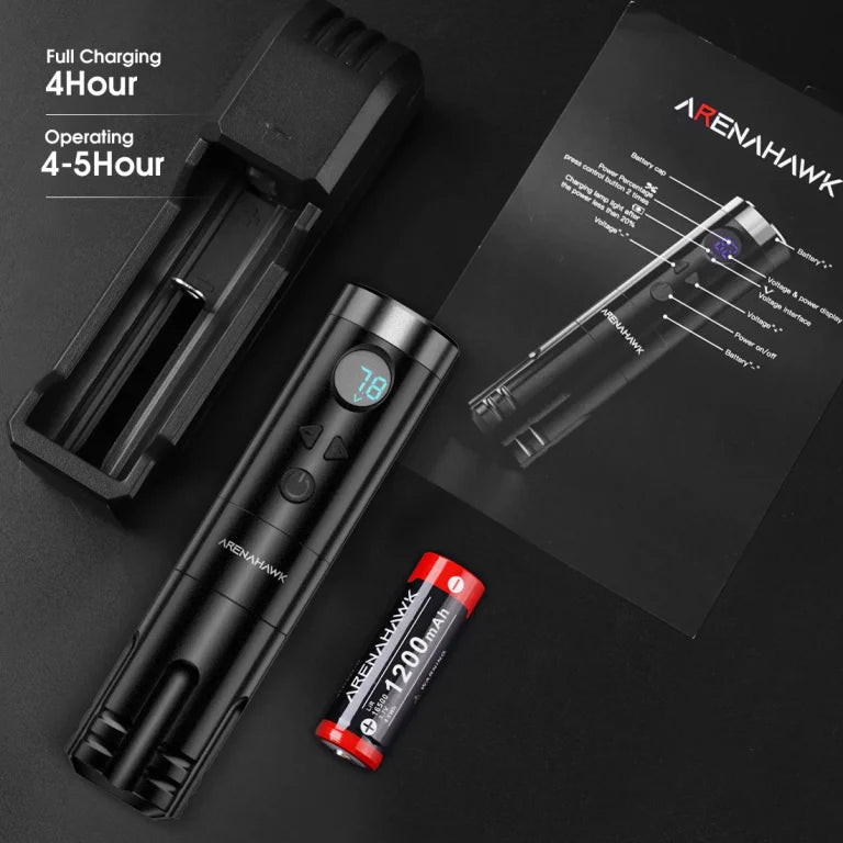 Wireless Tattoo Machine Rotary Pen A-Power 4.0mm Stroke Length | Arenahawk