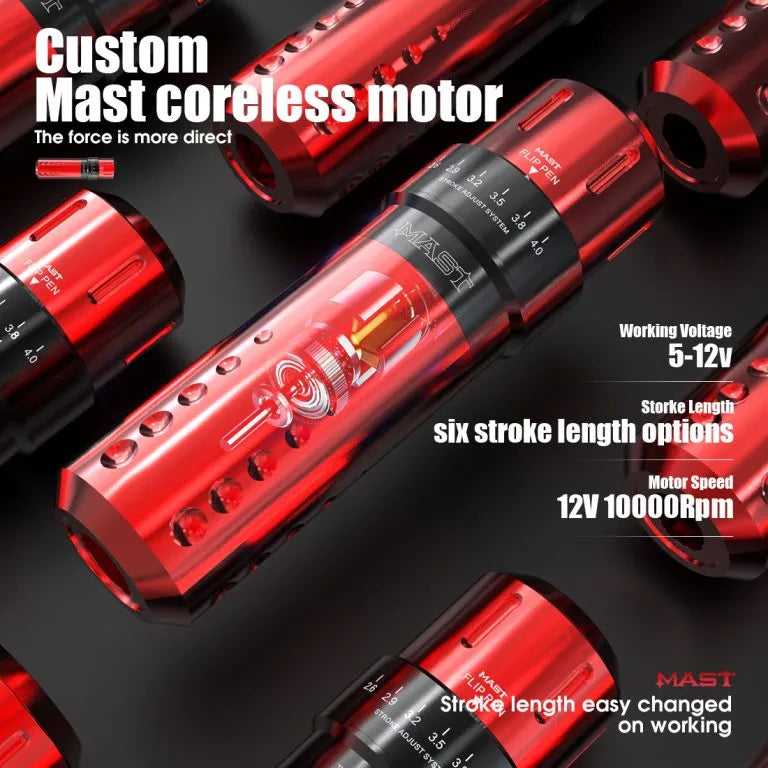 Wireless Tattoo Machine Rotary Pen with Airbot Battery Tattoo Supplies | Mast Flip