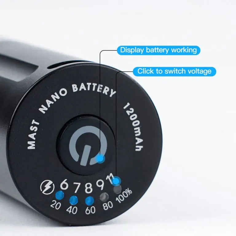 Wireless Tattoo Machine Rotary Pen with Battery SMP Cartridge Short 3.2mm Stroke | Mast Nano