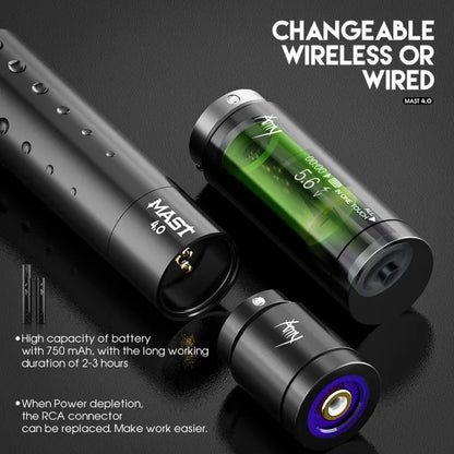 Wireless Tattoo Machine Slimmest machine with 4MM Stroke | Mast Tour Amy