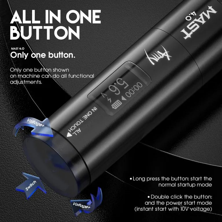 Wireless Tattoo Machine Slimmest machine with 4MM Stroke | Mast Tour Amy