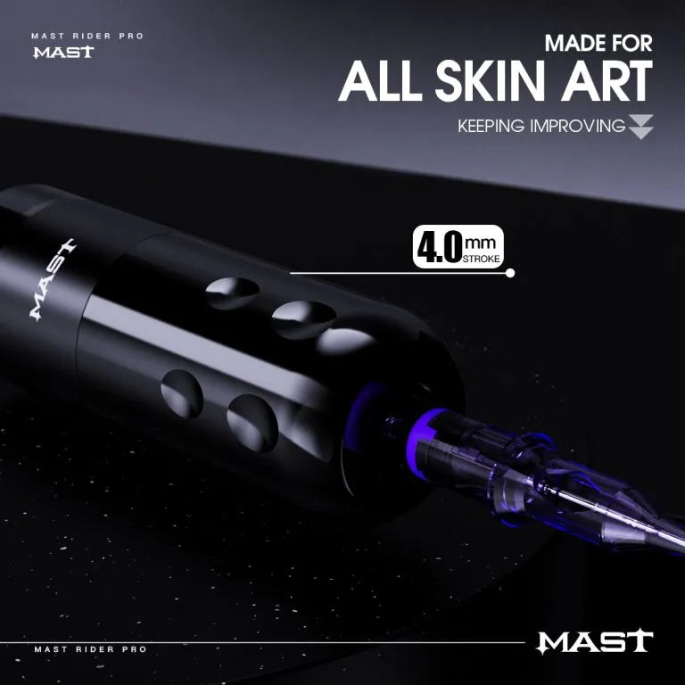 Wireless Tattoo Pen Machine Burshless Motor with 4.0MM Stroke | Mast Rider Pro