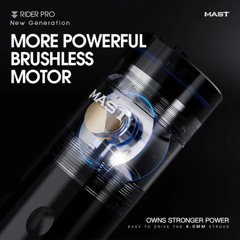 Wireless Tattoo Pen Machine Burshless Motor with 4.0MM Stroke | Mast Rider Pro