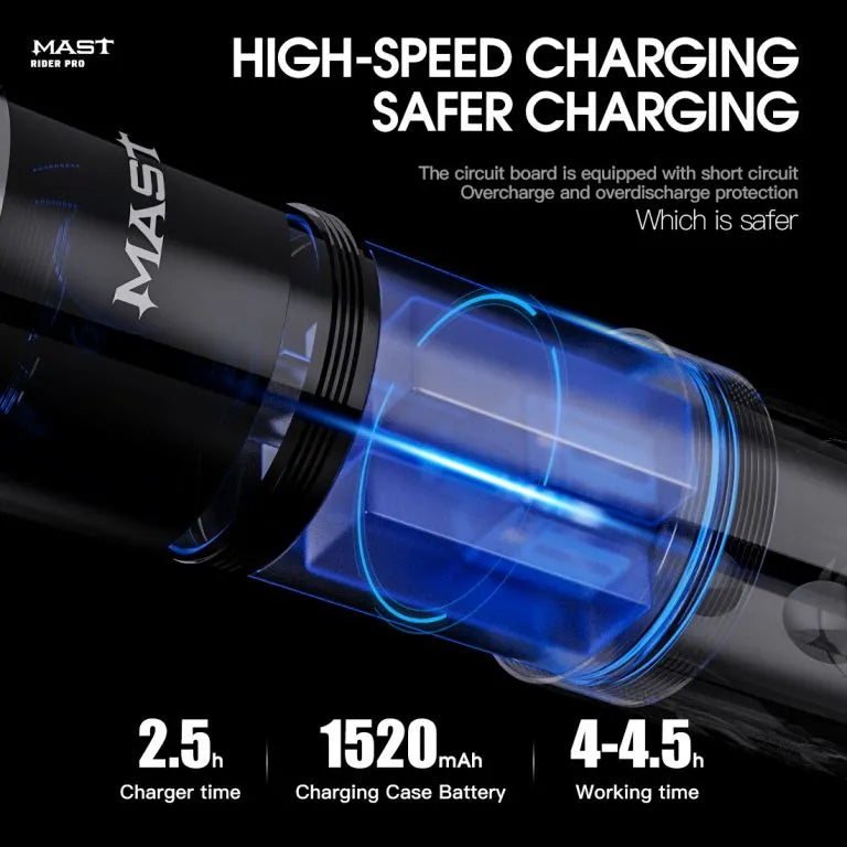 Wireless Tattoo Pen Machine Burshless Motor with 4.0MM Stroke | Mast Rider Pro