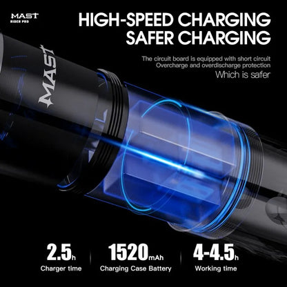 Wireless Tattoo Pen Machine Burshless Motor with 4.0MM Stroke | Mast Rider Pro