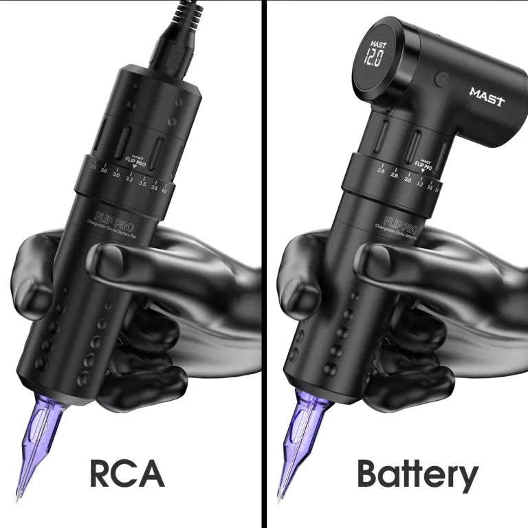 Wireless Tattoo Pen Machine with 2.6-4.0mm Strokes Changeable | Mast Flip Pro