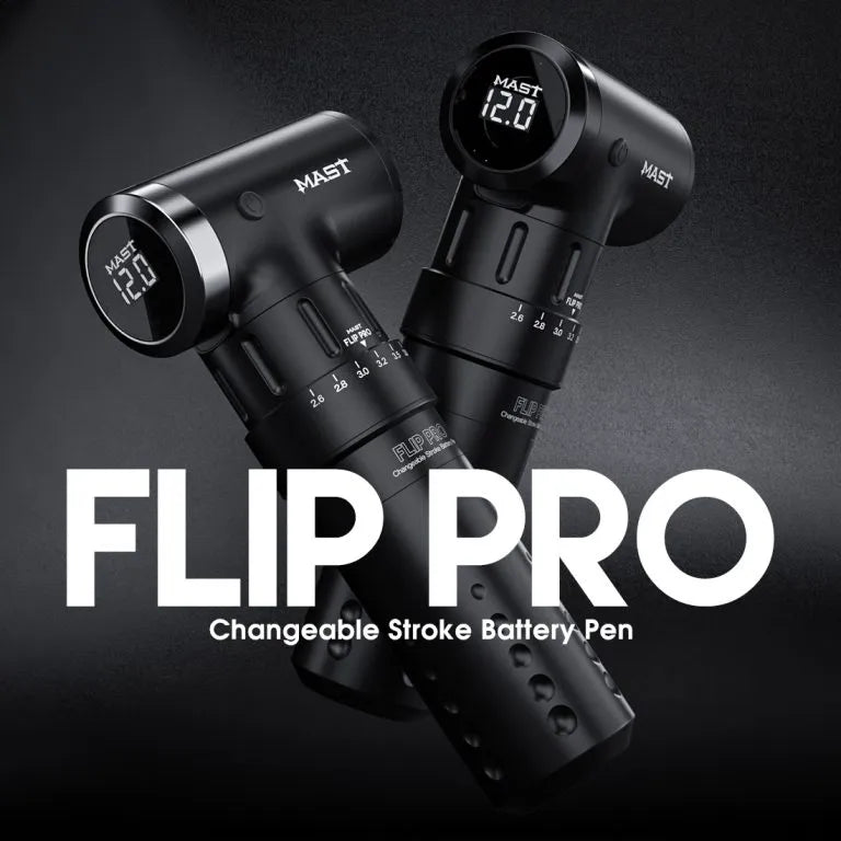 Wireless Tattoo Pen Machine with 2.6-4.0mm Strokes Changeable | Mast Flip Pro