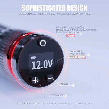 Wireless Tattoo Pen Machine with 4.0MM Strokes Two Replaceable Batteries | Mast Racer