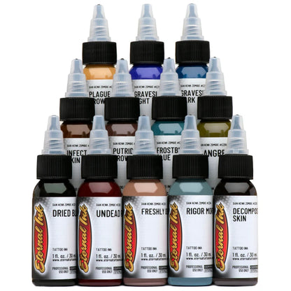 Eternal Tattoo Ink — 12 1oz Bottles —Zombie Color Set