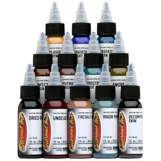 Eternal Tattoo Ink — 12 1oz Bottles —Zombie Color Set